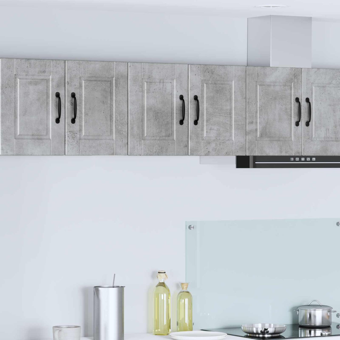 Fali Szekrény PORTO 2 pcs Beton Szürke Szerelt Fa