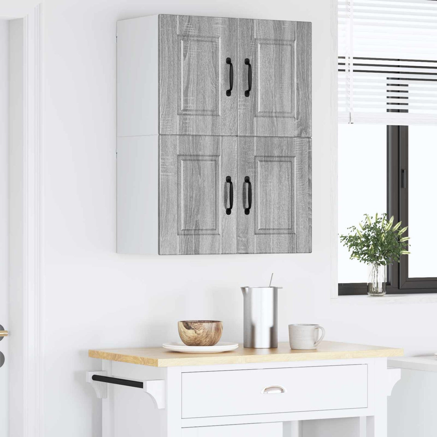 Fali Szekrény PORTO 2 pcs Szürke Sonoma Szerelt Fa
