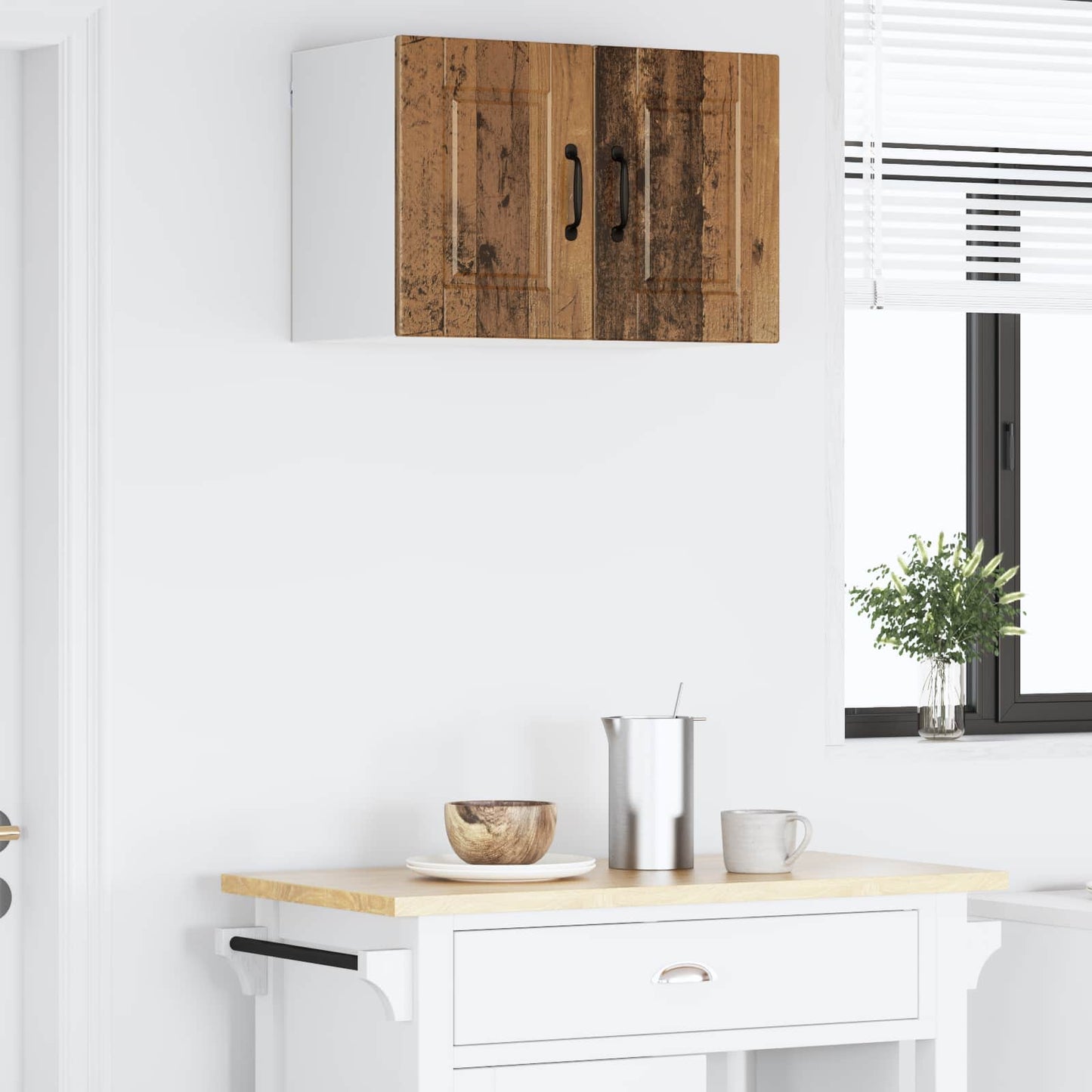 Fali Szekrény PORTO Öreg fa 60 x 31 x 40 cm Szerelt Fa