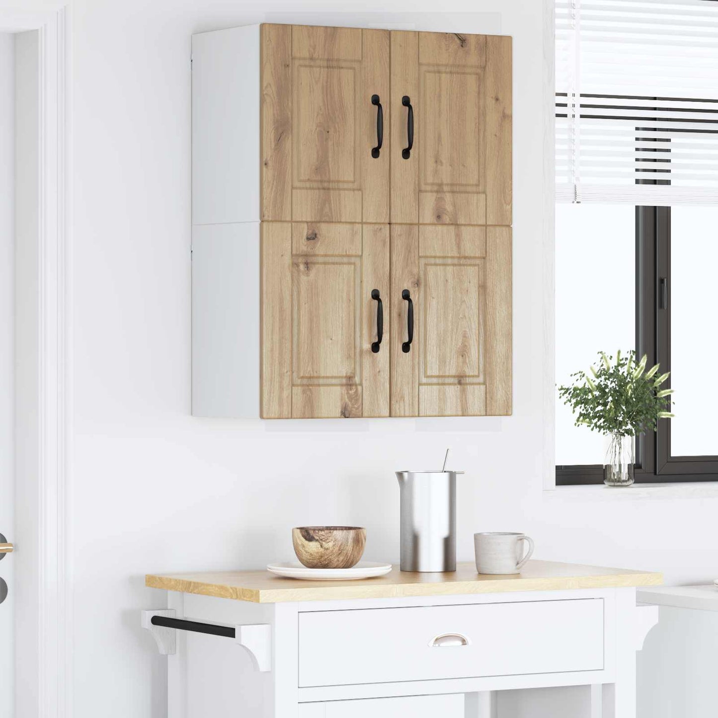 Fali Szekrény PORTO 2 pcs Artisan tölgy Szerelt Fa