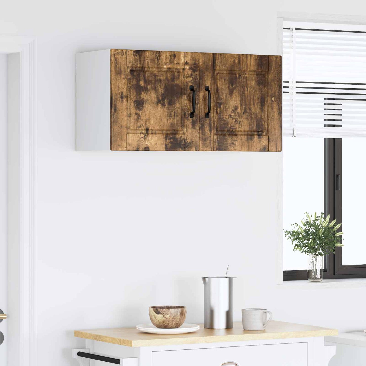 Fali Szekrény PORTO Füstölt tölgy 80 x 31 x 40 cm Szerelt Fa