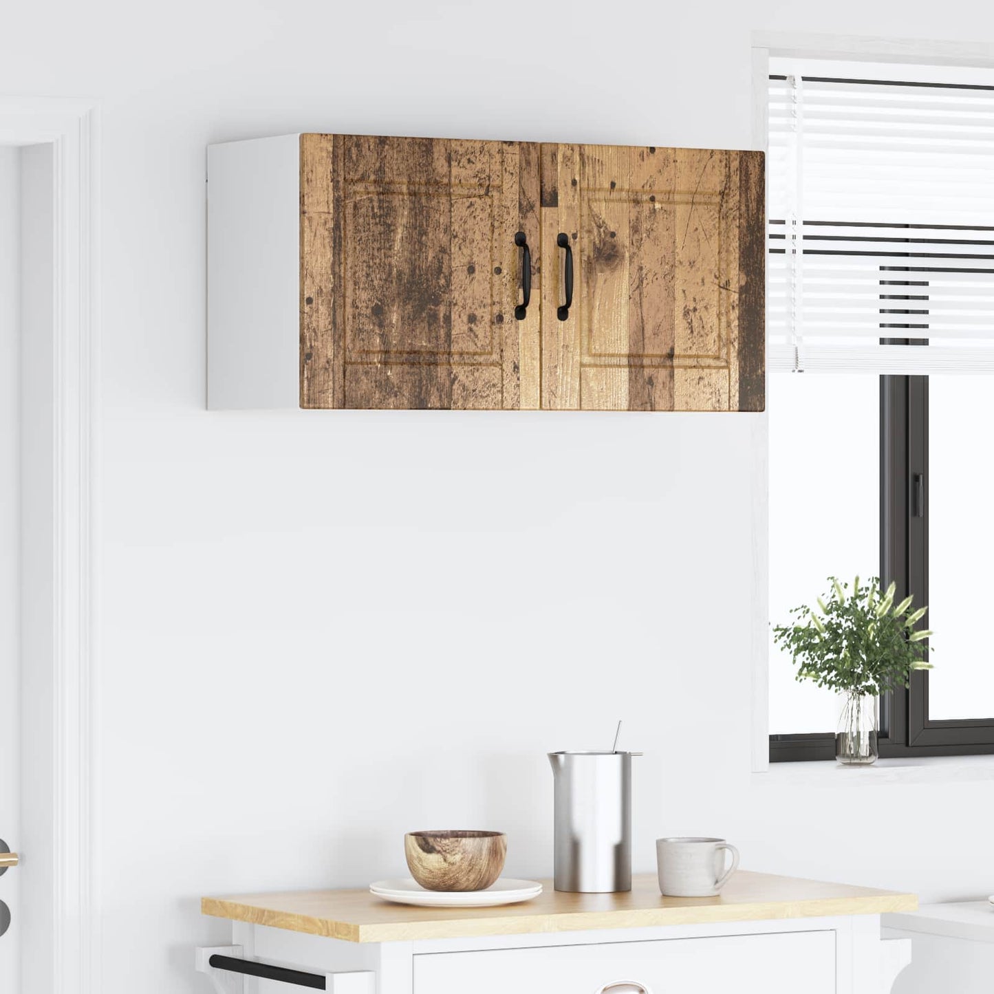 Fali Szekrény PORTO Öreg fa 80 x 31 x 40 cm Szerelt Fa
