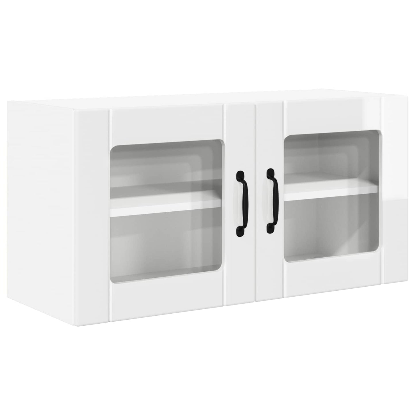 Fali üveges szekrény PORTO Magas Fényű Fehér 80 x 31 x 40 cm