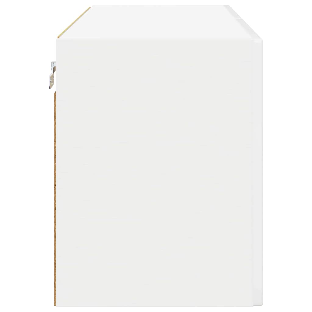 Fali üveges szekrény PORTO Magas Fényű Fehér 80 x 31 x 40 cm