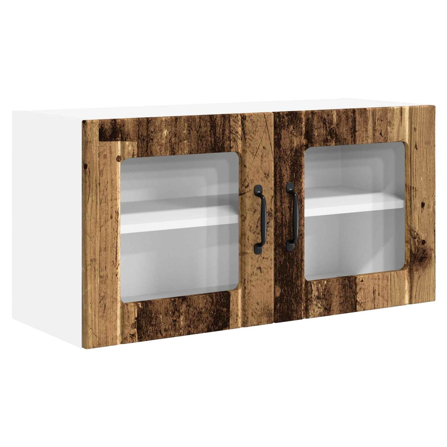 Fali üveges szekrény PORTO Öreg fa 80 x 31 x 40 cm Szerelt Fa