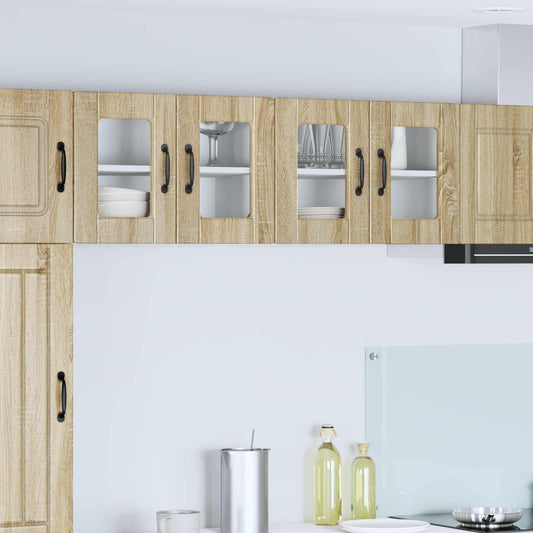 Fali üveges szekrény PORTO 2 pcs Sonoma tölgy 60 x 31 x 40 cm