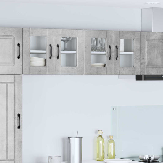 Fali üveges szekrény PORTO 2 pcs Beton Szürke 60 x 31 x 40 cm