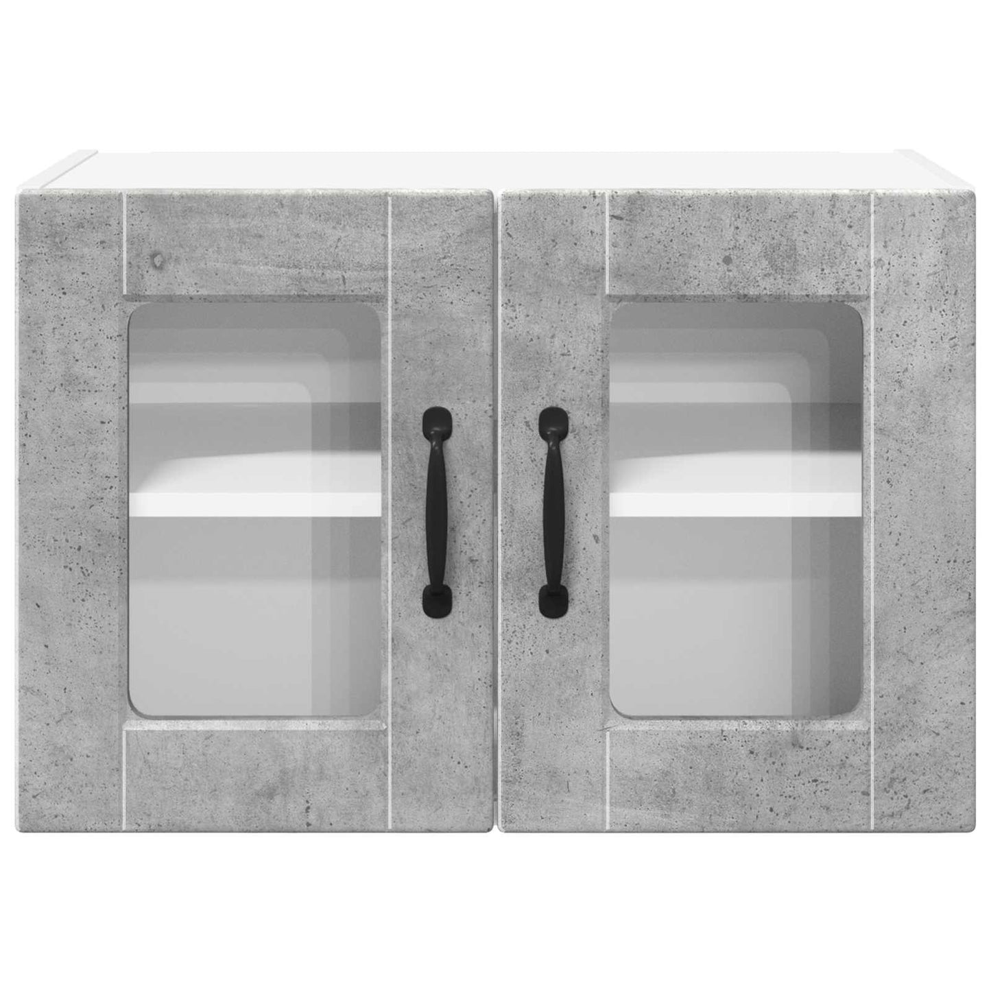 Fali üveges szekrény PORTO 2 pcs Beton Szürke Szerelt Fa