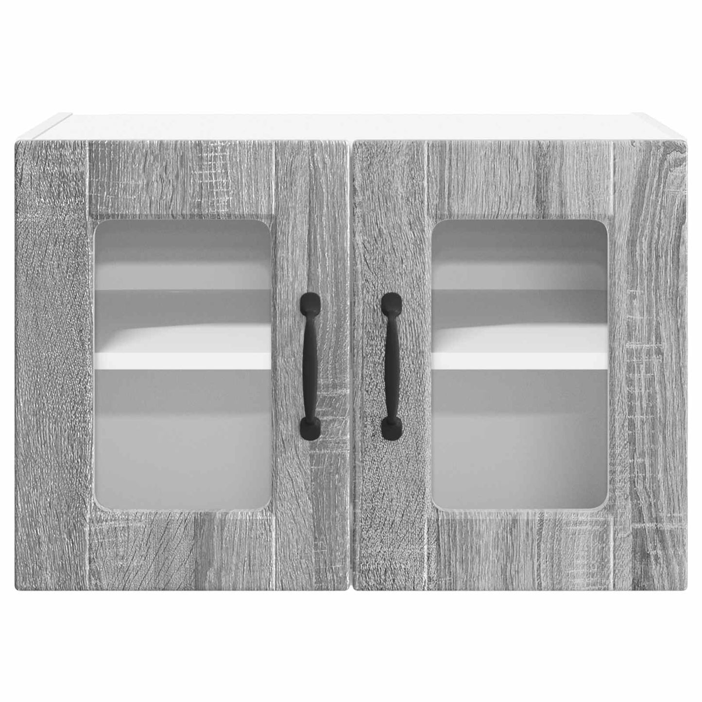 Fali üveges szekrény PORTO 2 pcs Szürke Sonoma Szerelt Fa
