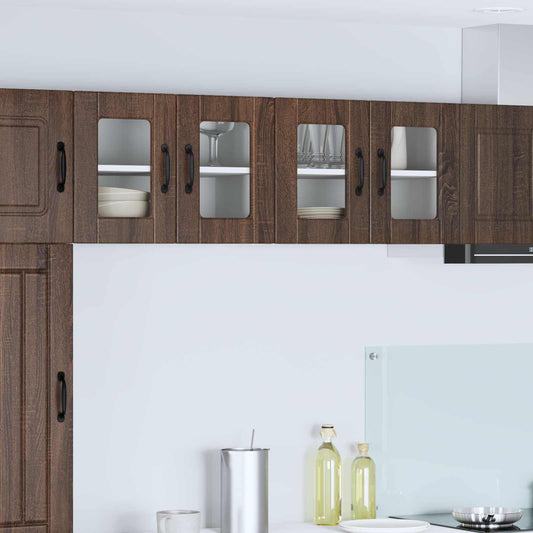 Fali üveges szekrény PORTO 2 pcs Barna Tölgy 60 x 31 x 40 cm