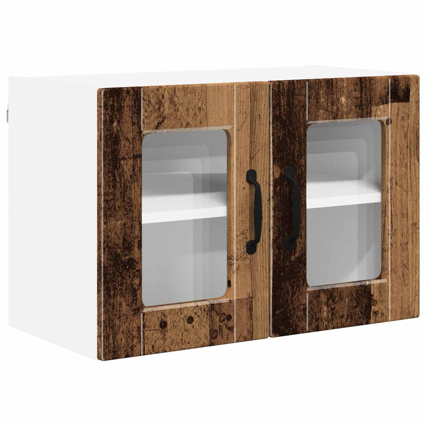 Fali üveges szekrény PORTO Öreg fa 60 x 31 x 40 cm Szerelt Fa