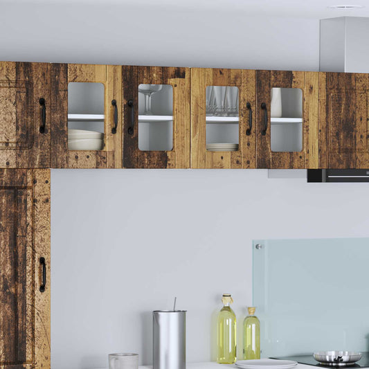 Fali üveges szekrény PORTO 2 pcs Öreg fa 60 x 31 x 40 cm