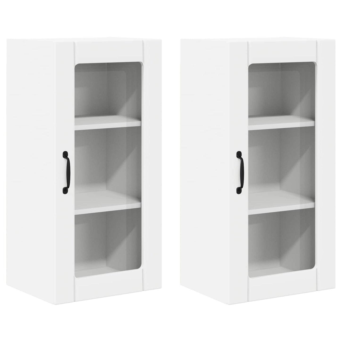 Fali üveges szekrény PORTO 2 pcs Fehér 40 x 31 x 80 cm Faanyag