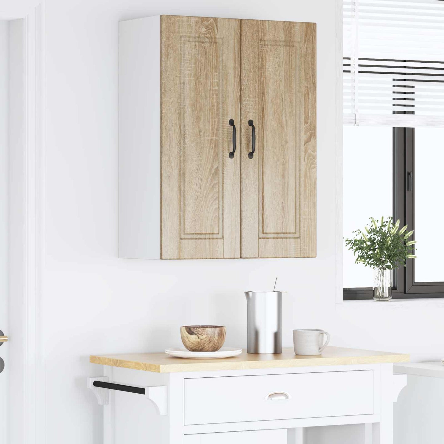 Fali Szekrény PORTO 2 pcs Sonoma tölgy Szerelt Fa