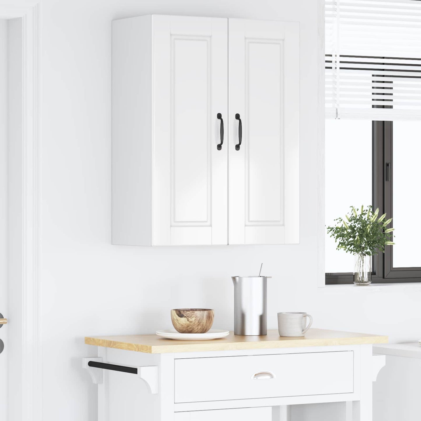 Fali Szekrény PORTO 2 pcs Magas Fényű Fehér 30 x 31 x 80 cm