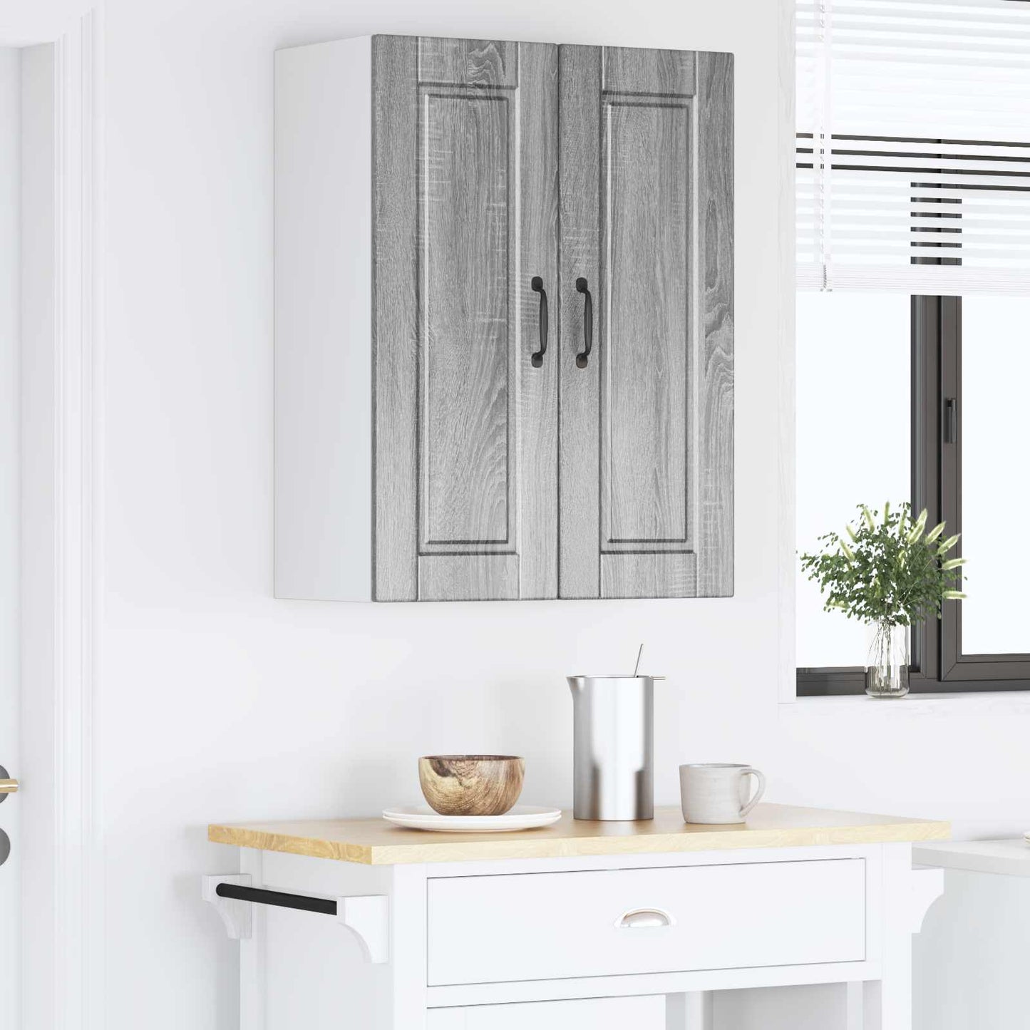 Fali Szekrény PORTO 2 pcs Szürke Sonoma Szerelt Fa