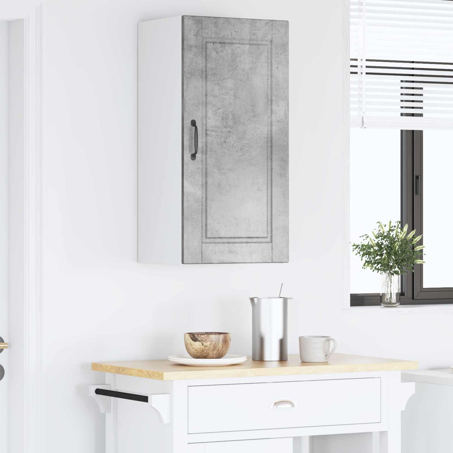Fali Szekrény PORTO Beton Szürke 40 x 31 x 80 cm Szerelt Fa