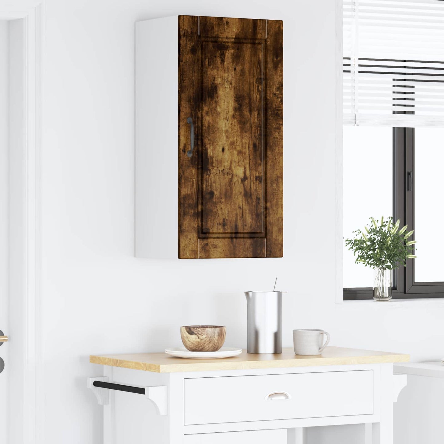 Fali Szekrény PORTO Füstölt tölgy 40 x 31 x 80 cm Szerelt Fa