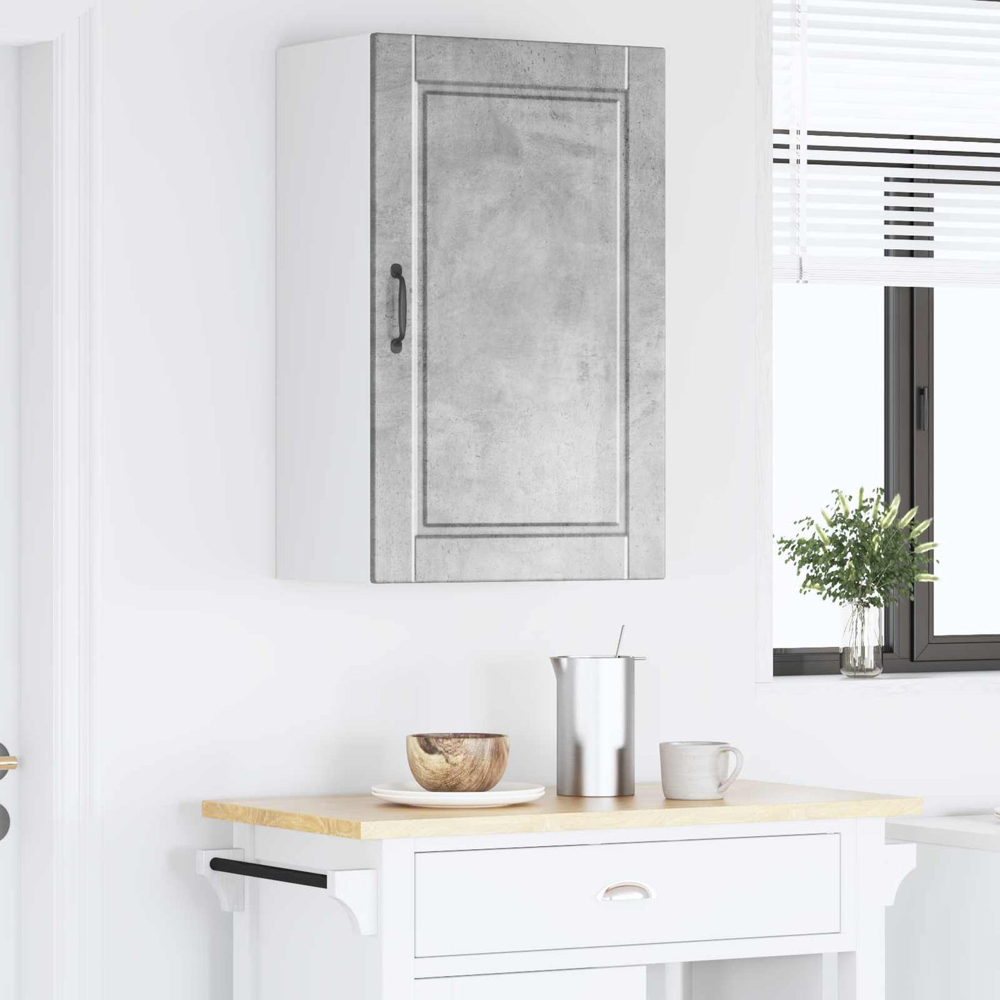 Fali Szekrény PORTO Beton Szürke 50 x 31 x 80 cm Szerelt Fa