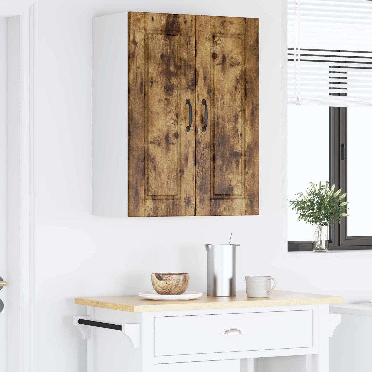 Fali Szekrény PORTO Füstölt tölgy 60 x 31 x 80 cm Szerelt Fa