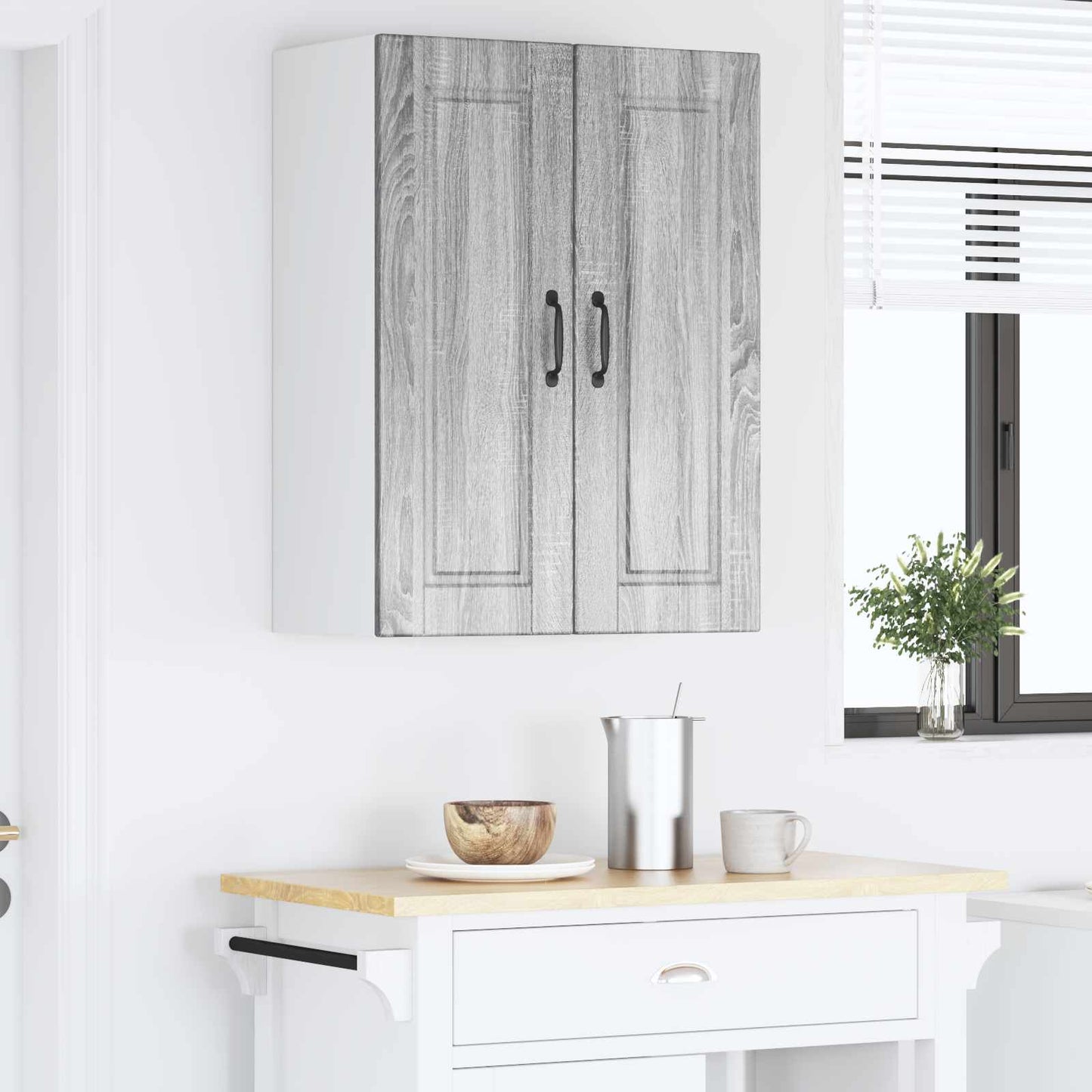 Fali Szekrény PORTO Szürke Sonoma 60 x 31 x 80 cm Szerelt Fa