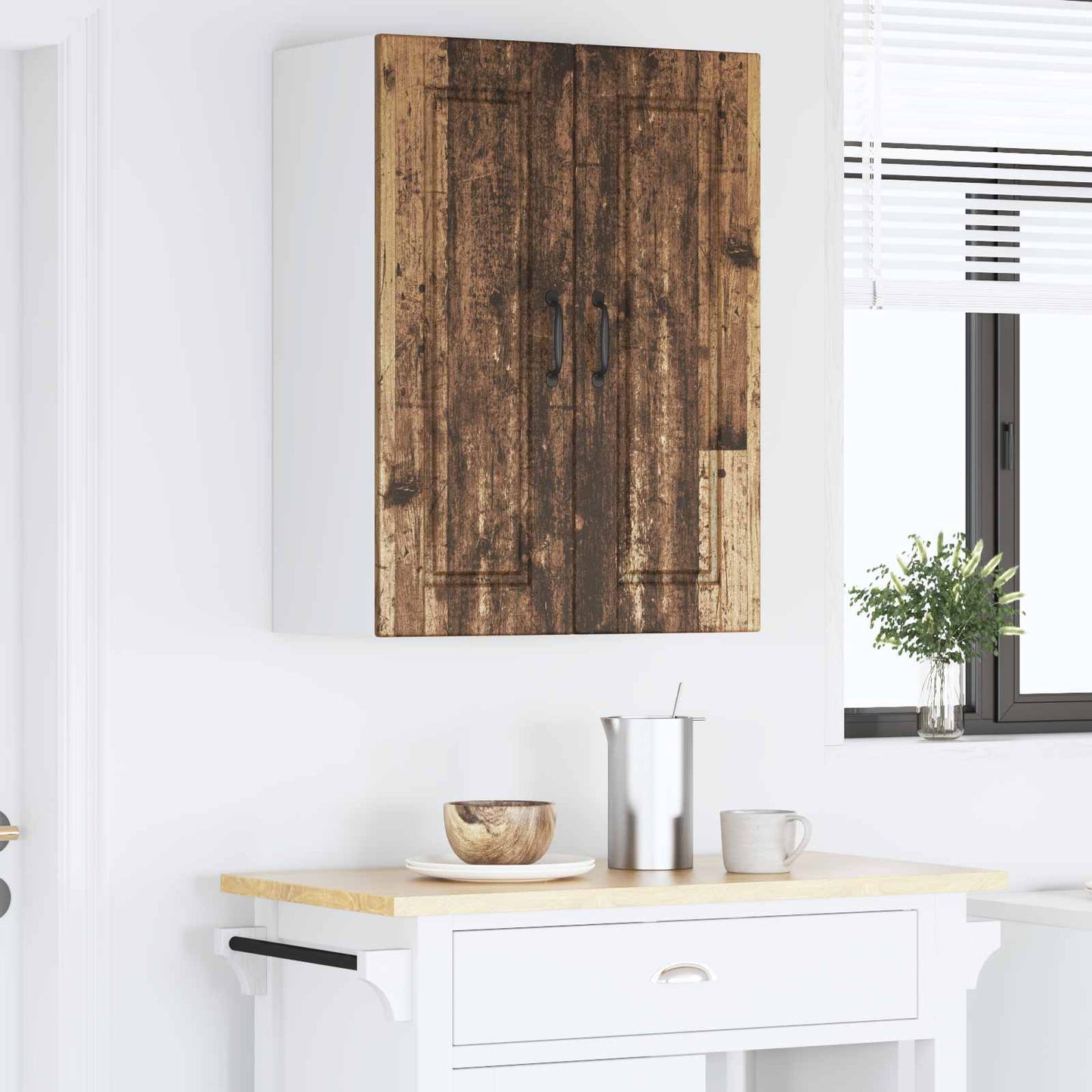 Fali Szekrény PORTO Öreg fa 60 x 31 x 80 cm Szerelt Fa