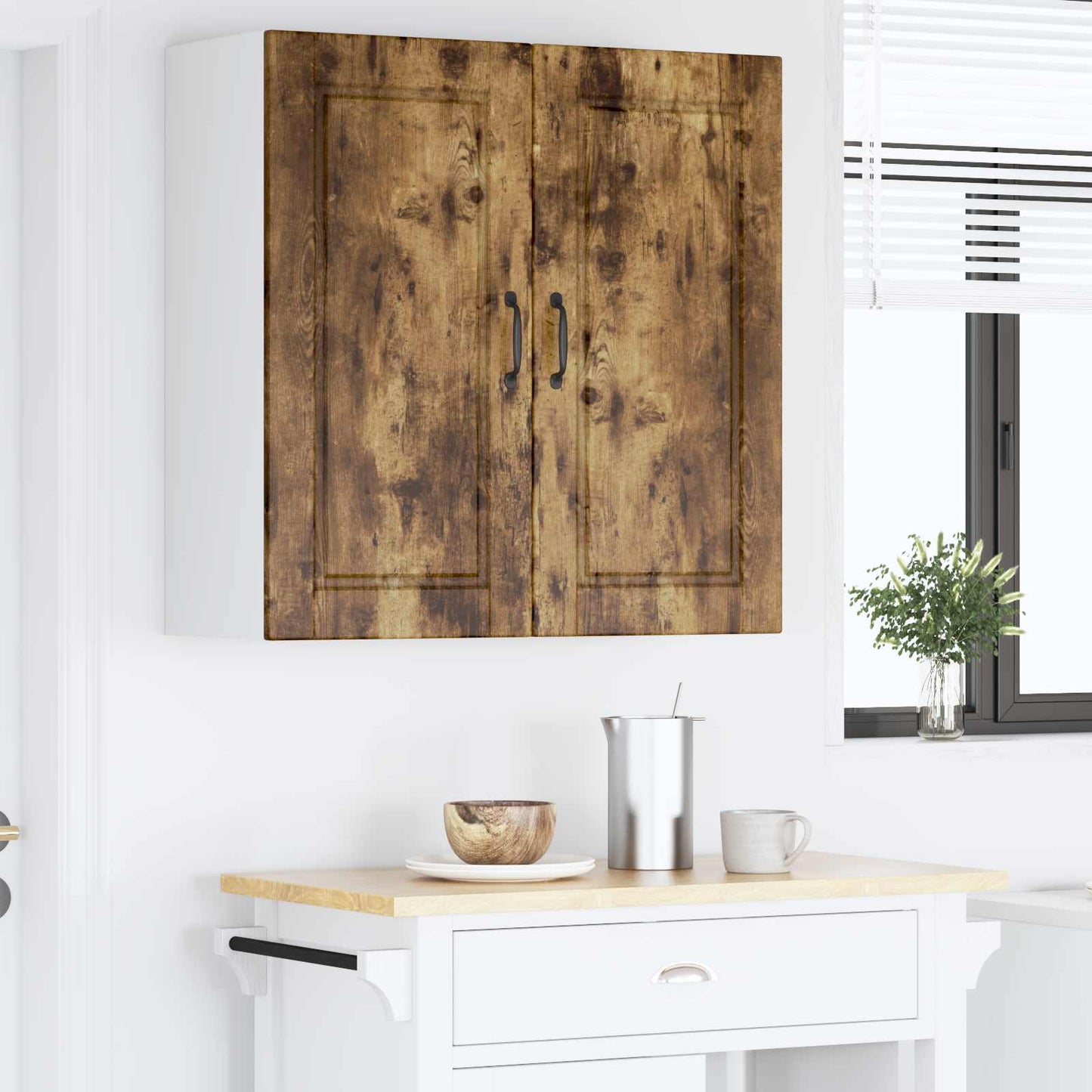 Fali Szekrény PORTO Füstölt tölgy 80 x 31 x 80 cm Szerelt Fa