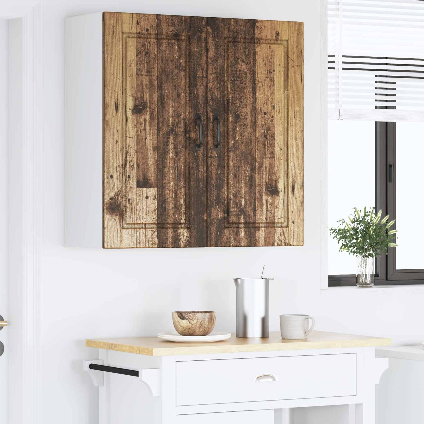 Fali Szekrény PORTO Öreg fa 80 x 31 x 80 cm Szerelt Fa