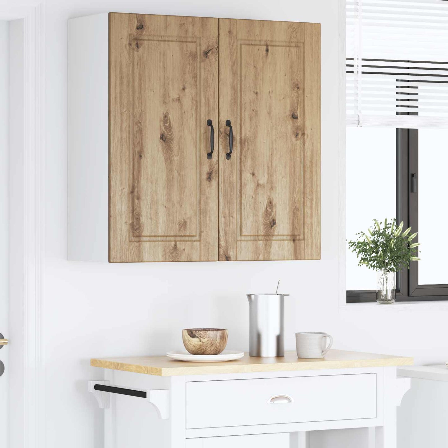 Fali Szekrény PORTO Artisan tölgy 80 x 31 x 80 cm Szerelt Fa