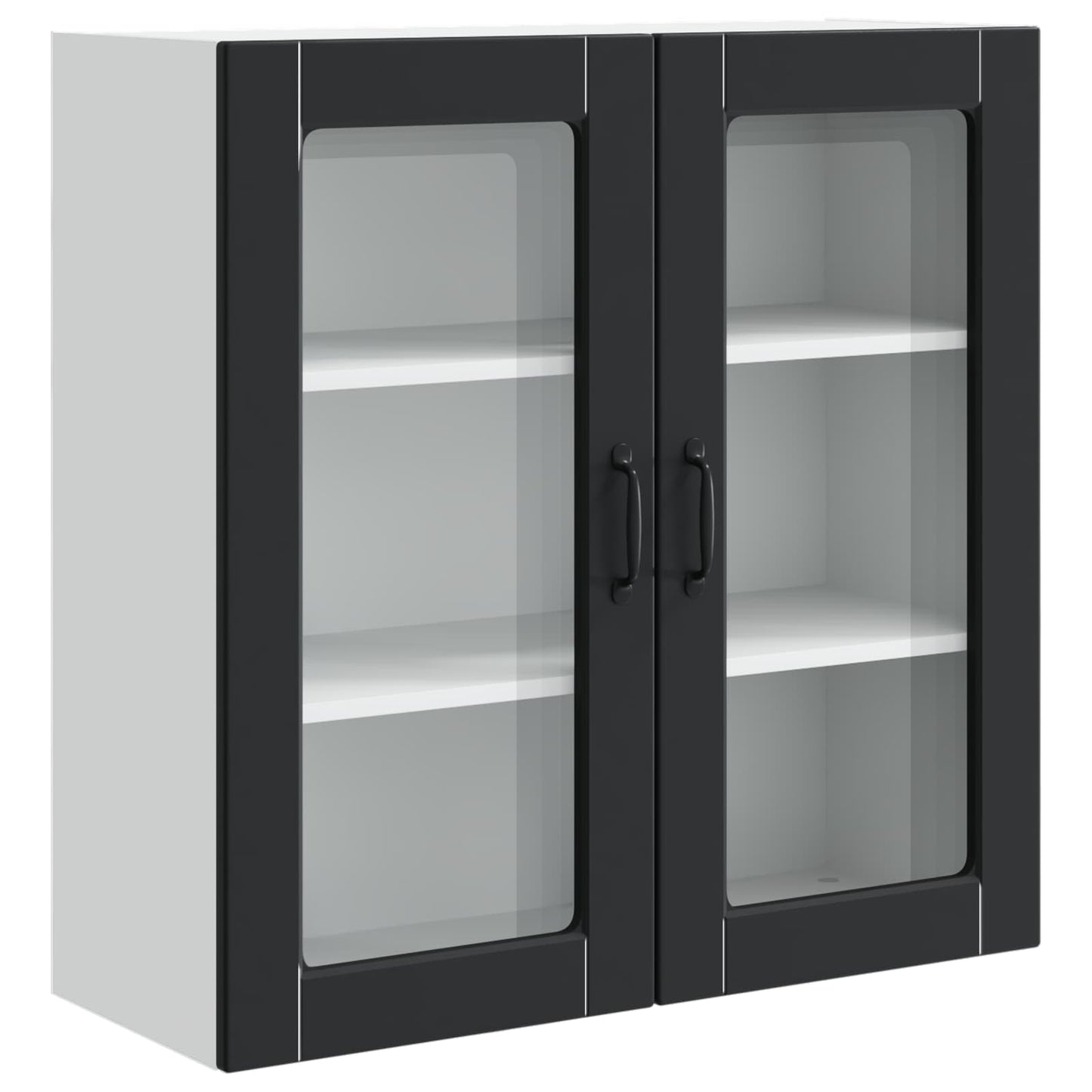 Fali üveges szekrény PORTO Fekete 80 x 31 x 80 cm Szerelt Fa