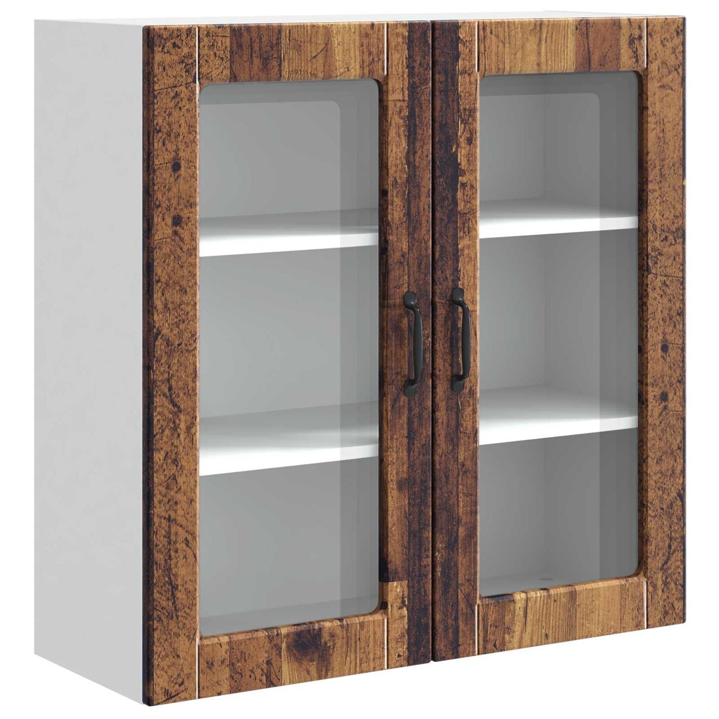 Fali üveges szekrény PORTO Öreg fa 80 x 31 x 80 cm Szerelt Fa
