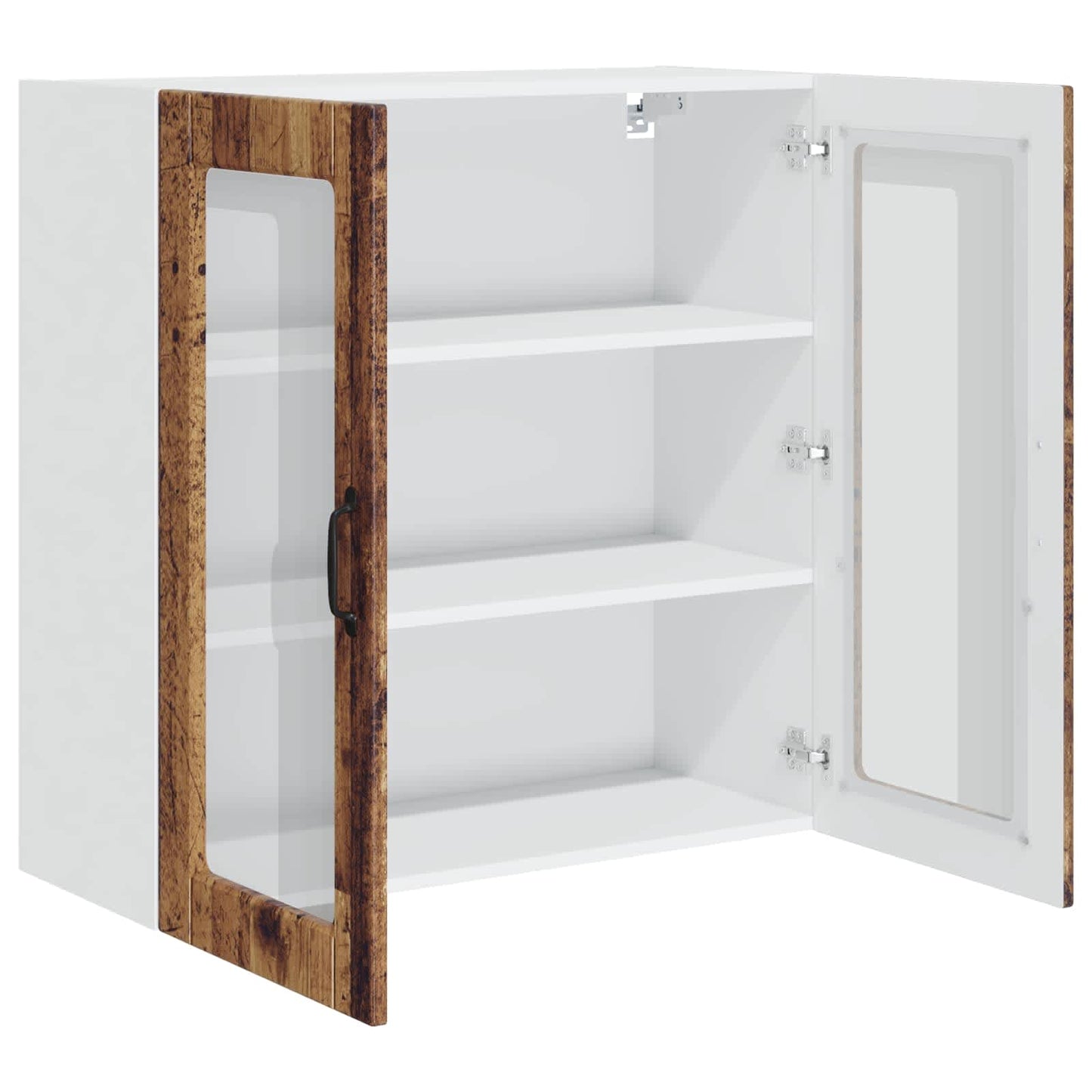 Fali üveges szekrény PORTO Öreg fa 80 x 31 x 80 cm Szerelt Fa
