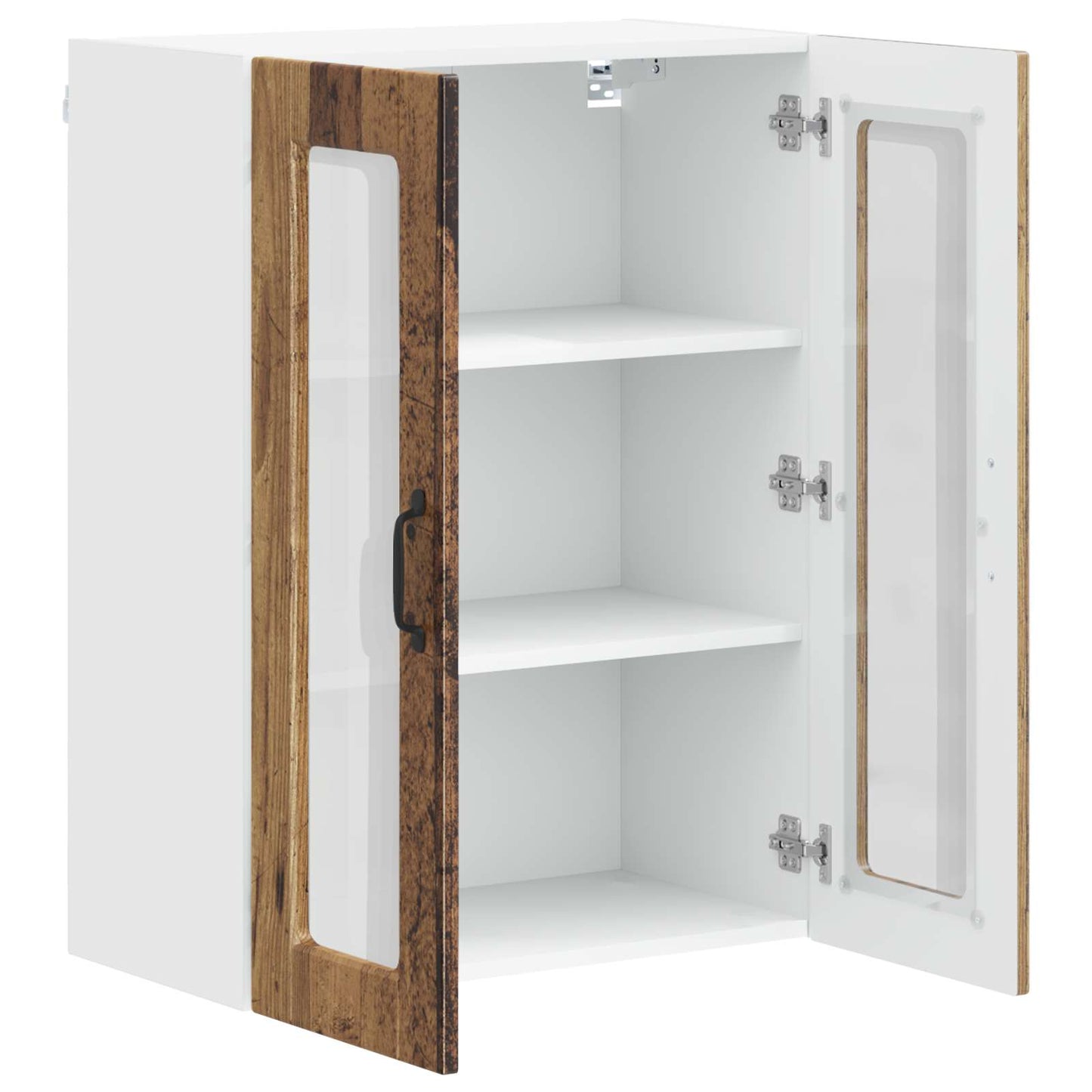 Fali üveges szekrény PORTO Öreg fa 60 x 31 x 80 cm Szerelt Fa