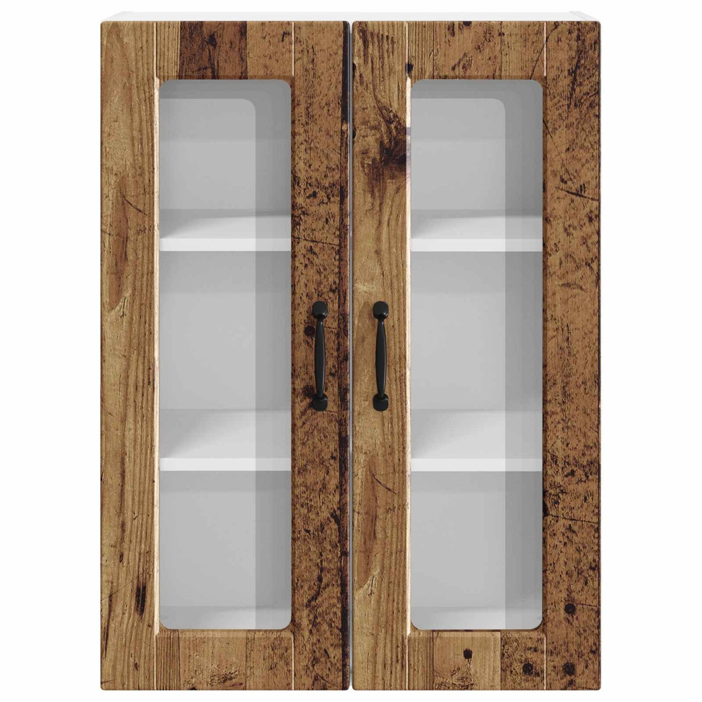 Fali üveges szekrény PORTO Öreg fa 60 x 31 x 80 cm Szerelt Fa
