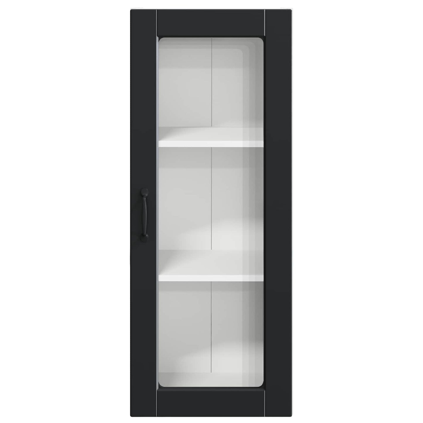 Fali üveges szekrény PORTO Fekete 40 x 31 x 100 cm Szerelt Fa