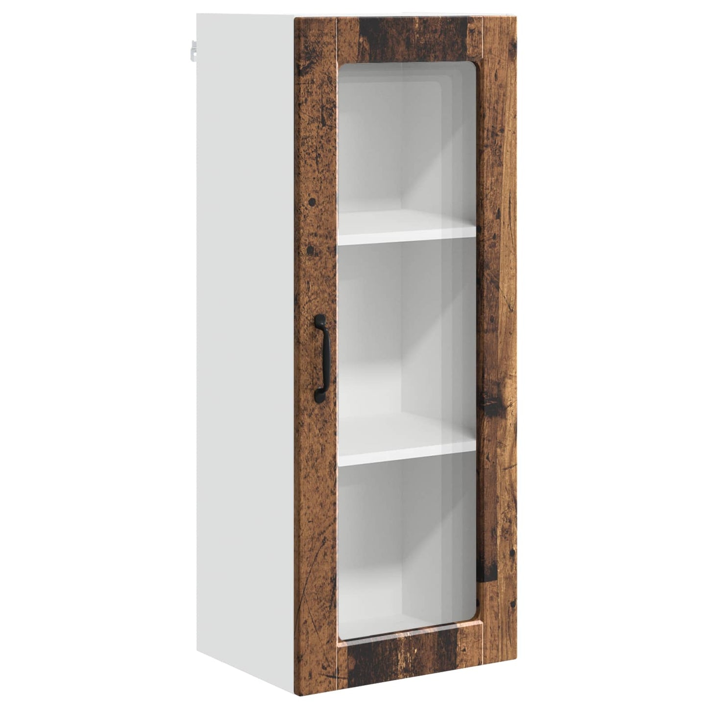 Fali üveges szekrény PORTO Öreg fa 40 x 31 x 100 cm Szerelt Fa