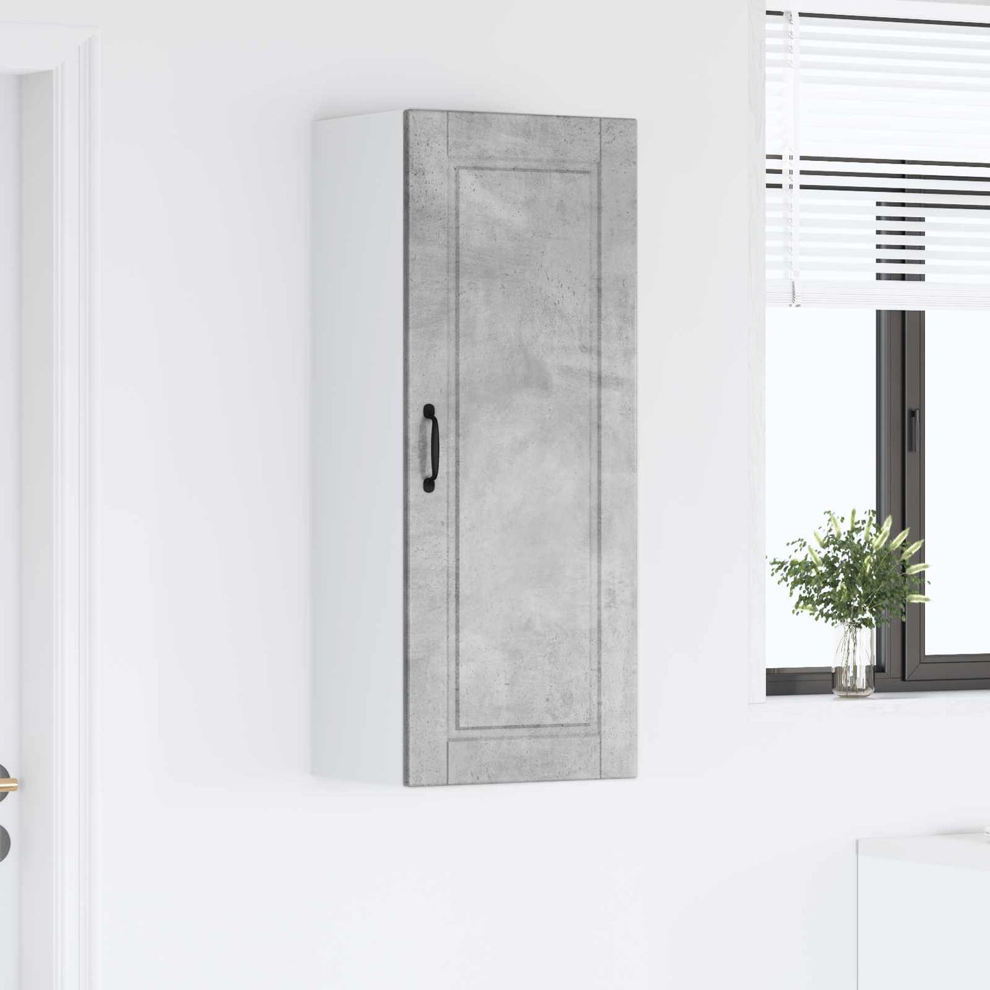 Fali Szekrény PORTO Beton Szürke 40 x 31 x 100 cm Szerelt Fa