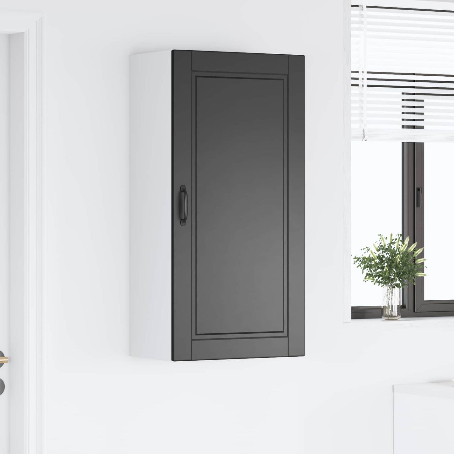 Fali Szekrény PORTO Fekete 50 x 31 x 100 cm Szerelt Fa