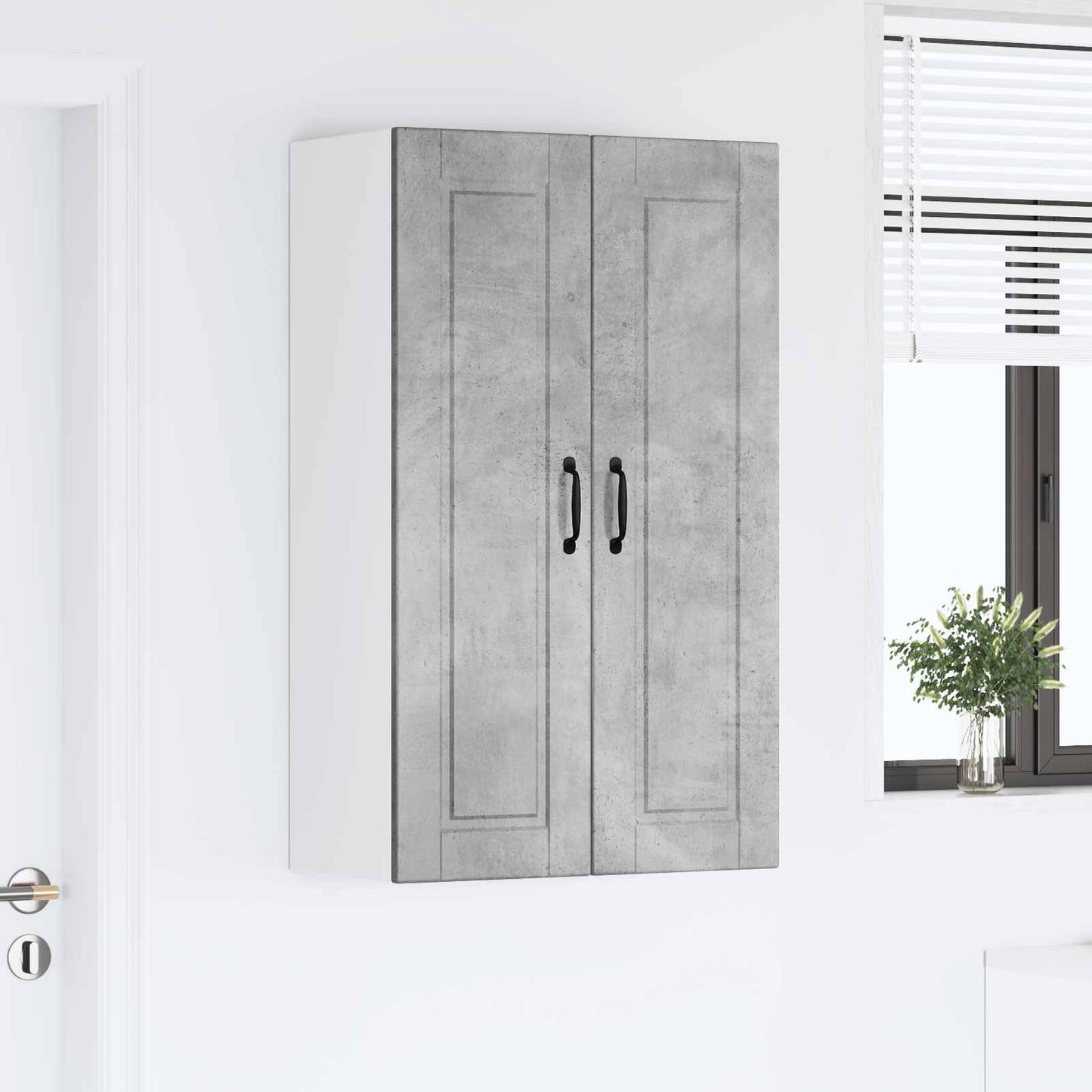 Fali Szekrény PORTO Beton Szürke 60 x 31 x 100 cm Szerelt Fa