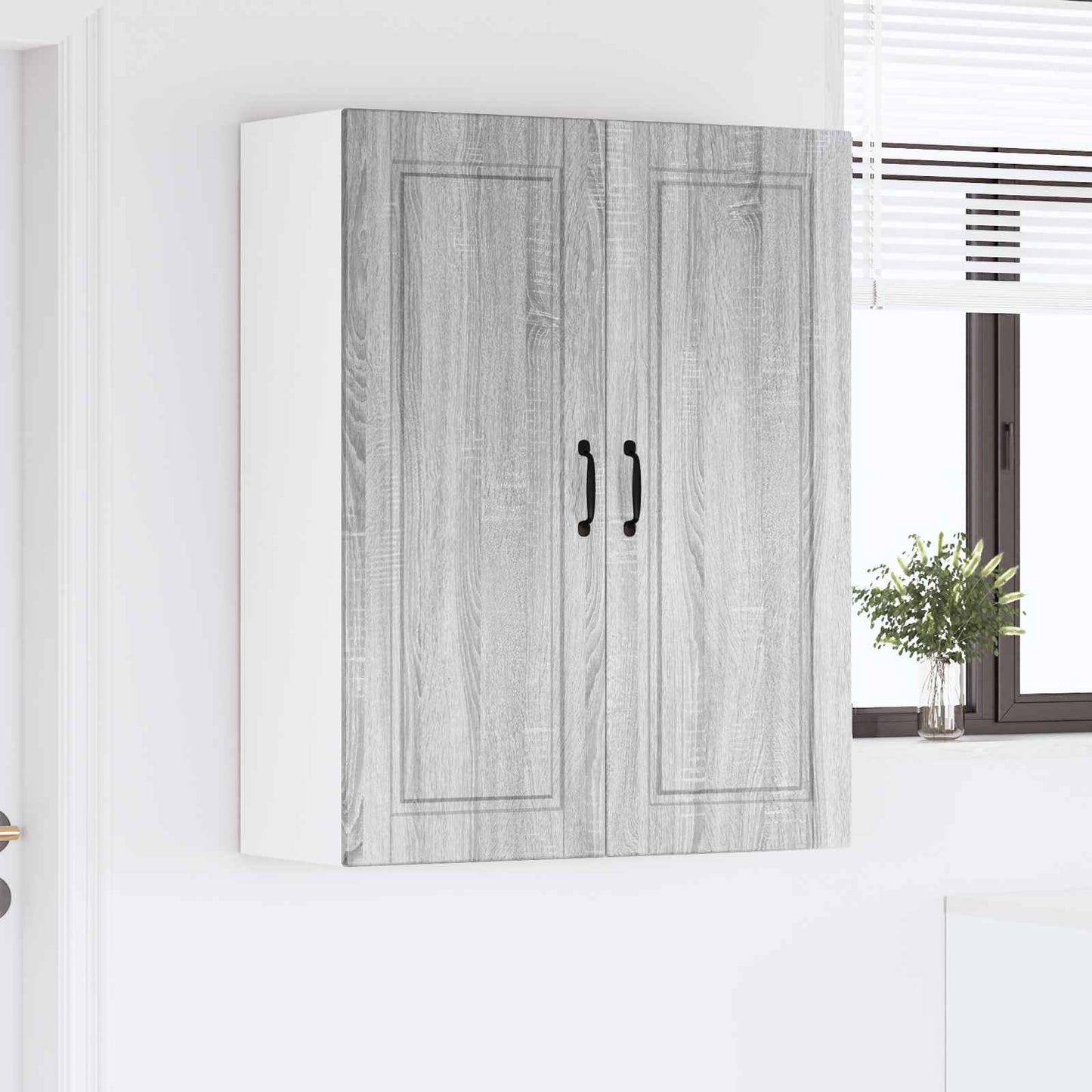 Fali Szekrény PORTO Szürke Sonoma 80 x 31 x 100 cm Szerelt Fa
