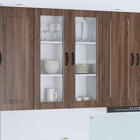 Fali üveges szekrény PORTO Barna Tölgy 80 x 31 x 100 cm Faanyag