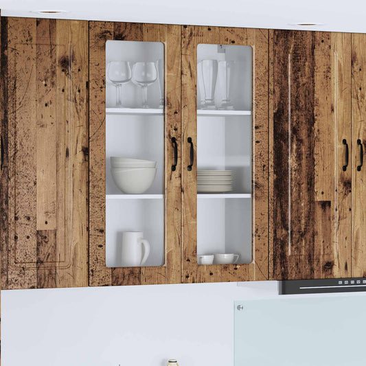 Fali üveges szekrény PORTO Öreg fa 80 x 31 x 100 cm Faanyag