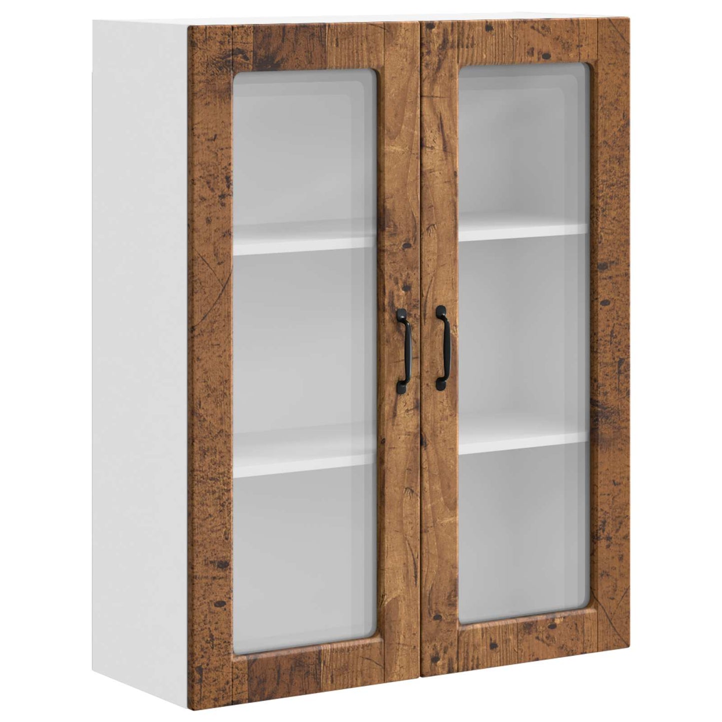 Fali üveges szekrény PORTO Öreg fa 80 x 31 x 100 cm Szerelt Fa