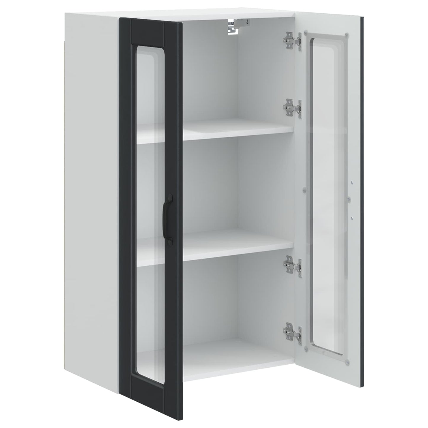 Fali üveges szekrény PORTO Fekete 60 x 31 x 100 cm Szerelt Fa