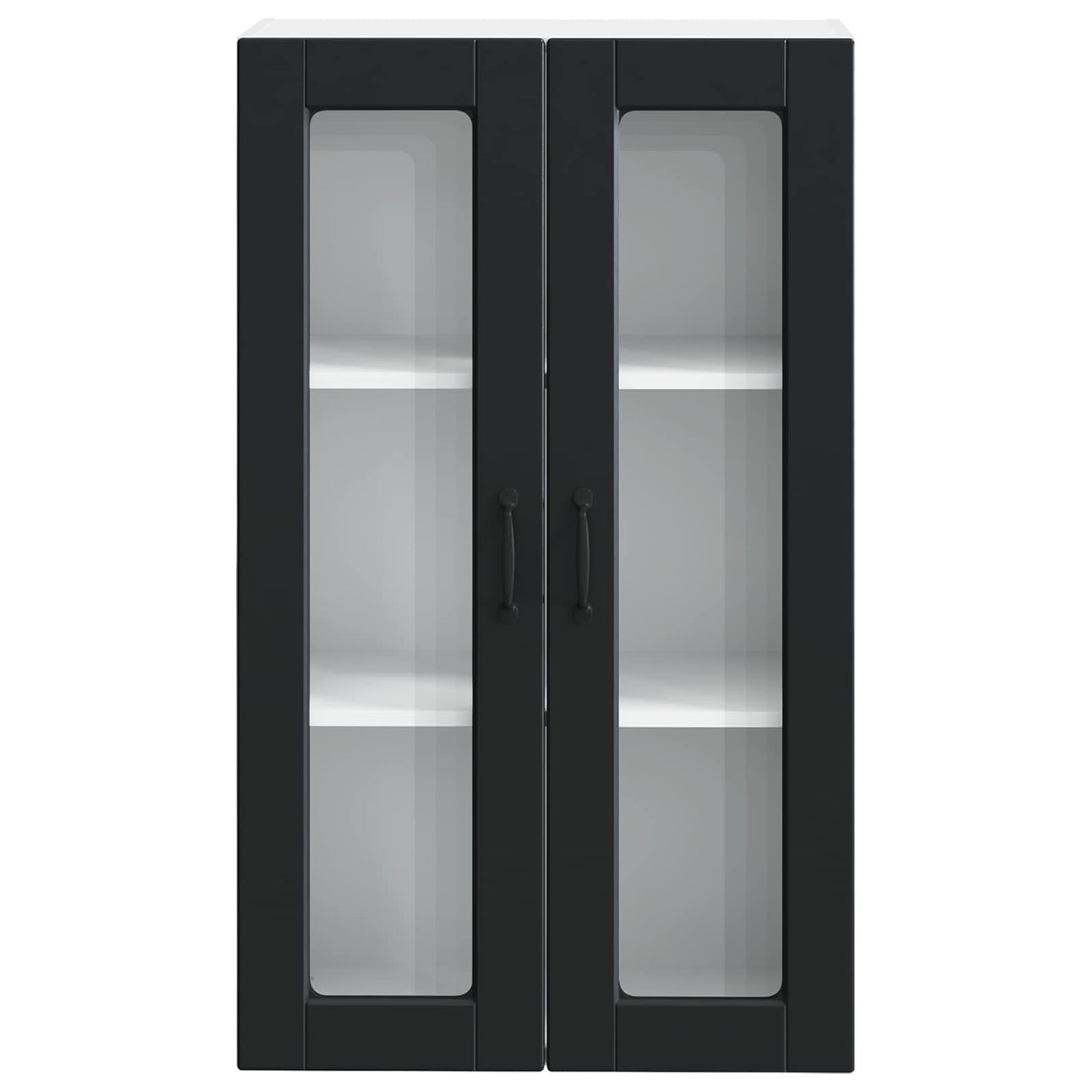 Fali üveges szekrény PORTO Fekete 60 x 31 x 100 cm Szerelt Fa