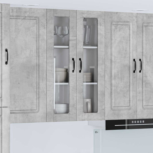 Fali üveges szekrény PORTO Beton Szürke 60 x 31 x 100 cm
