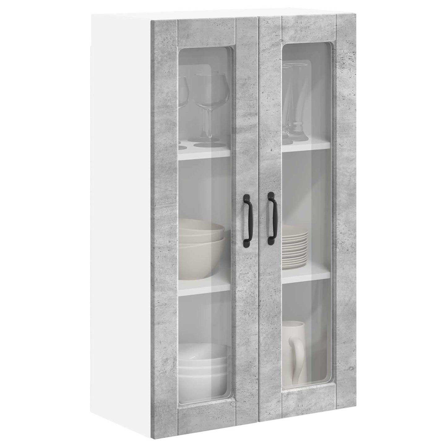 Fali üveges szekrény PORTO Beton Szürke 60 x 31 x 100 cm