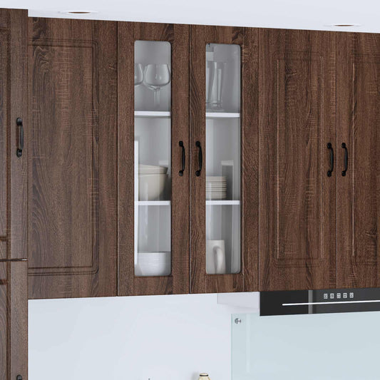 Fali üveges szekrény PORTO Barna Tölgy 60 x 31 x 100 cm Faanyag