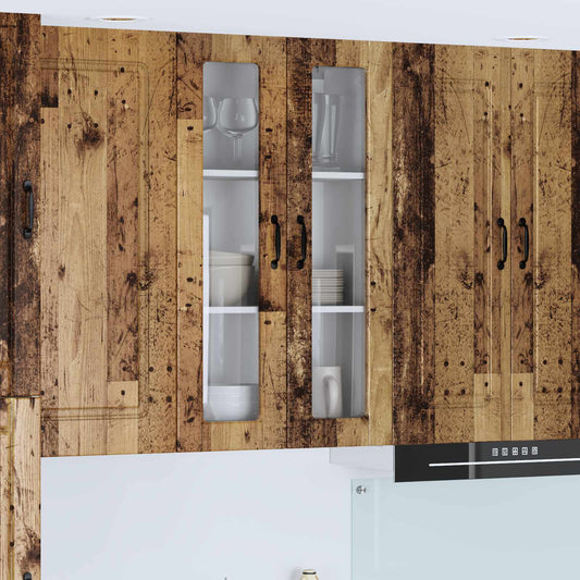 Fali üveges szekrény PORTO Öreg fa 60 x 31 x 100 cm Faanyag