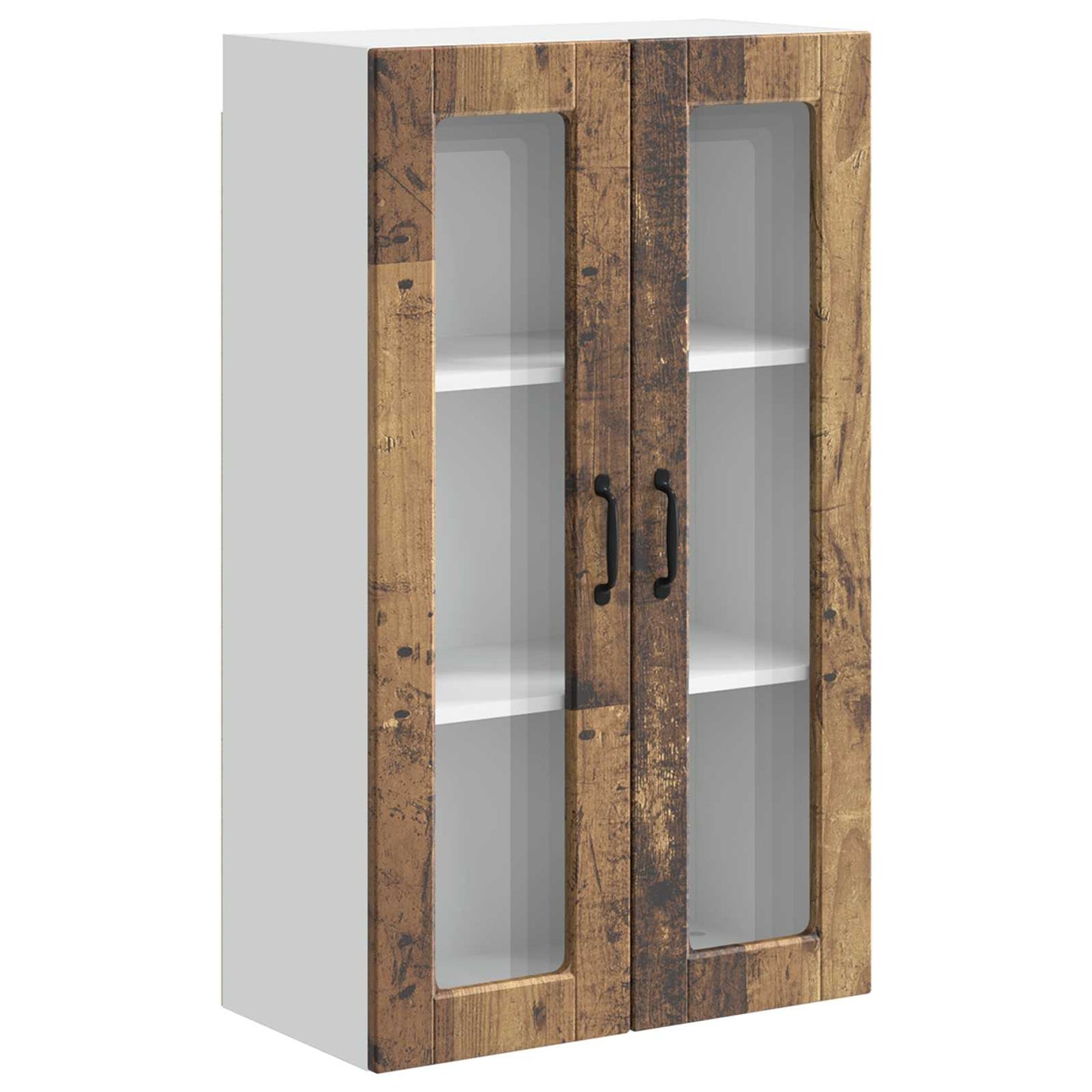 Fali üveges szekrény PORTO Öreg fa 60 x 31 x 100 cm Szerelt Fa